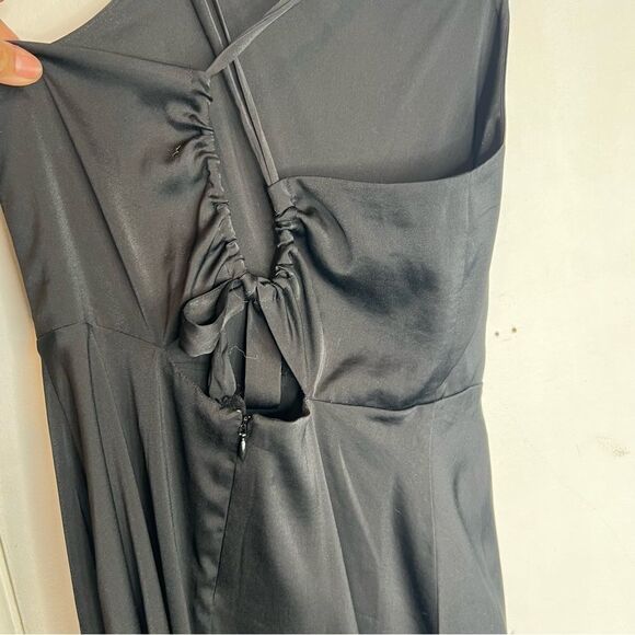 Madewell Elegant cross back Black midi Dress new with tags flowy - Picture 4 of 14